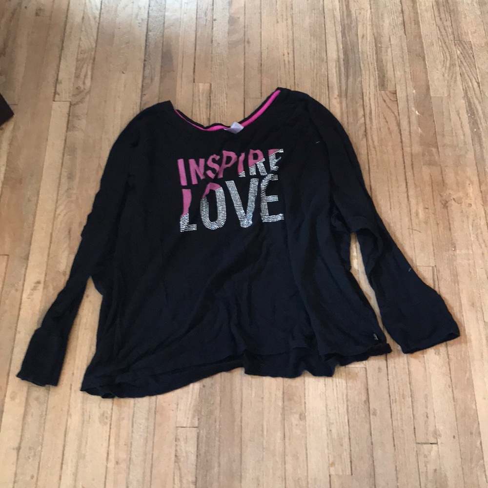 Inspire love black T-shirt.